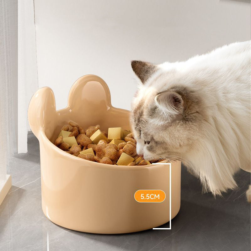 Cute Cat Ceramic Bowl – Stylish and Slanted Feeding Bowl for Cats