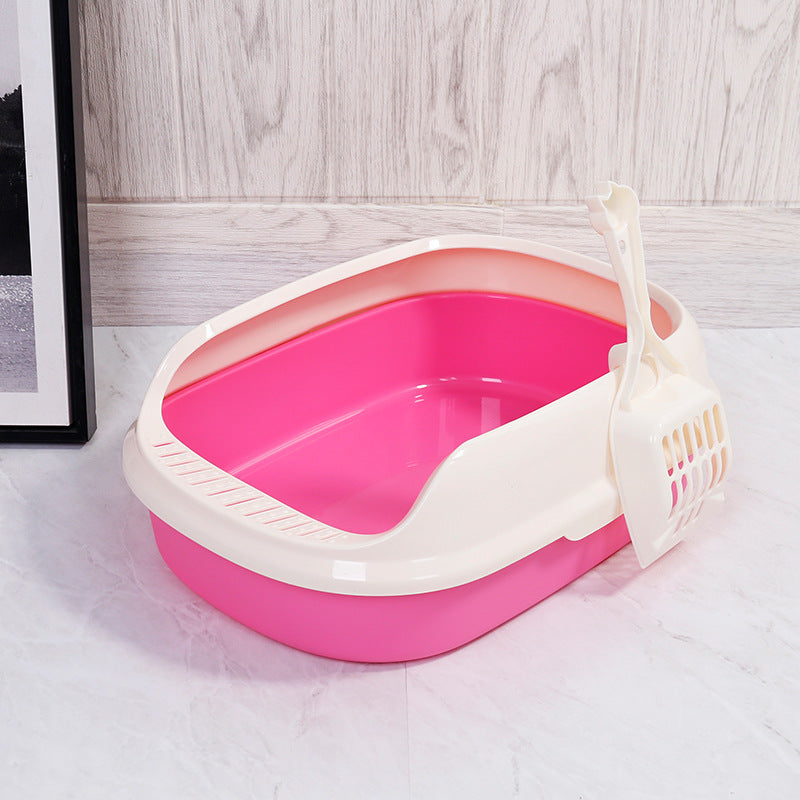 Semi-Enclosed Kitten Litter Tray – Compact & Easy to Clean