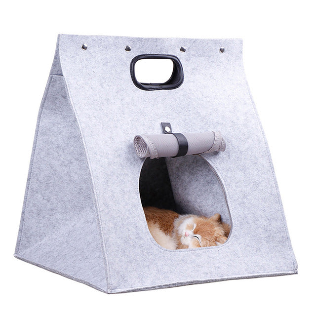 Portable Felt Kitten Condo – Stylish and Lightweight Cat Haven