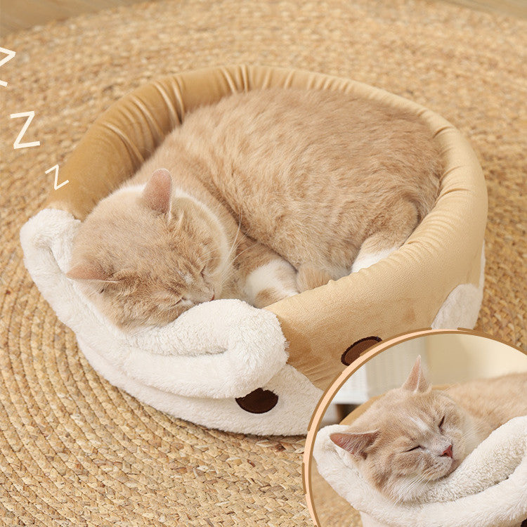 Cartoon Cat Cave Bed – Cozy and Playful Hideaway for Cats