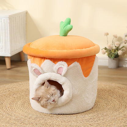 Cartoon Cat Cave Bed – Cozy and Playful Hideaway for Cats