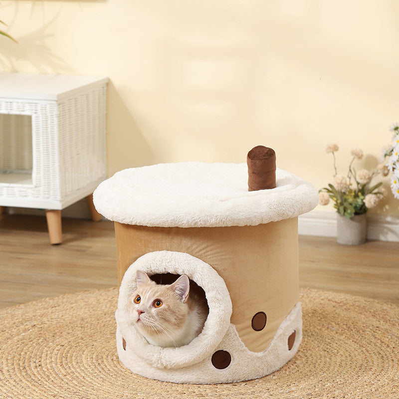 Cartoon Cat Cave Bed – Cozy and Playful Hideaway for Cats