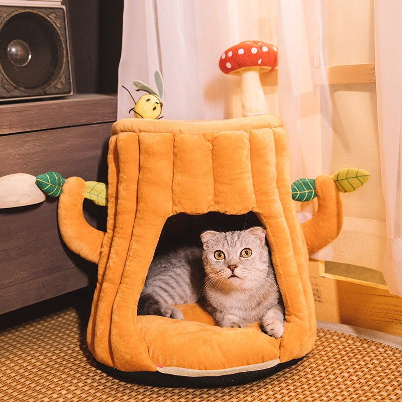 Tree Stump Cat Cage for Indoors