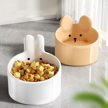 Cute Cat Ceramic Bowl – Stylish and Slanted Feeding Bowl for Cats