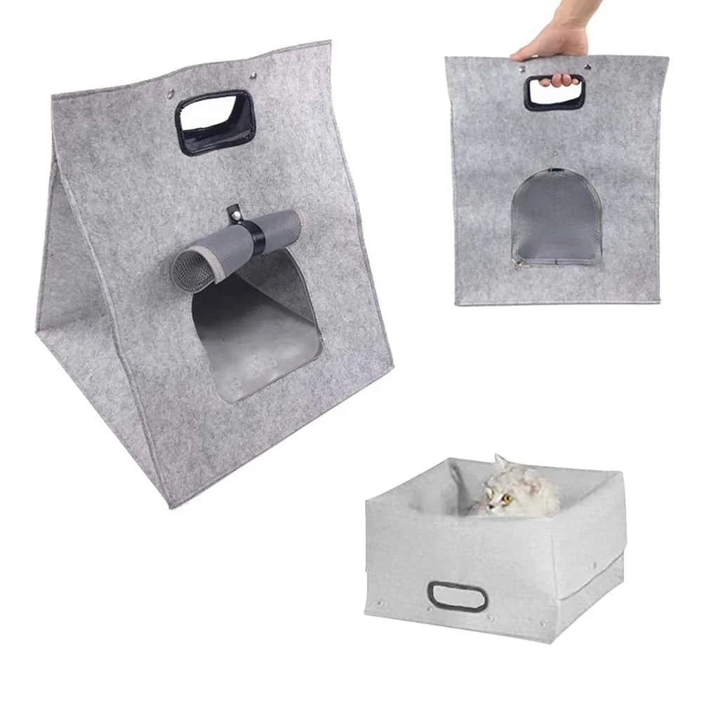 Portable Felt Kitten Condo – Stylish and Lightweight Cat Haven