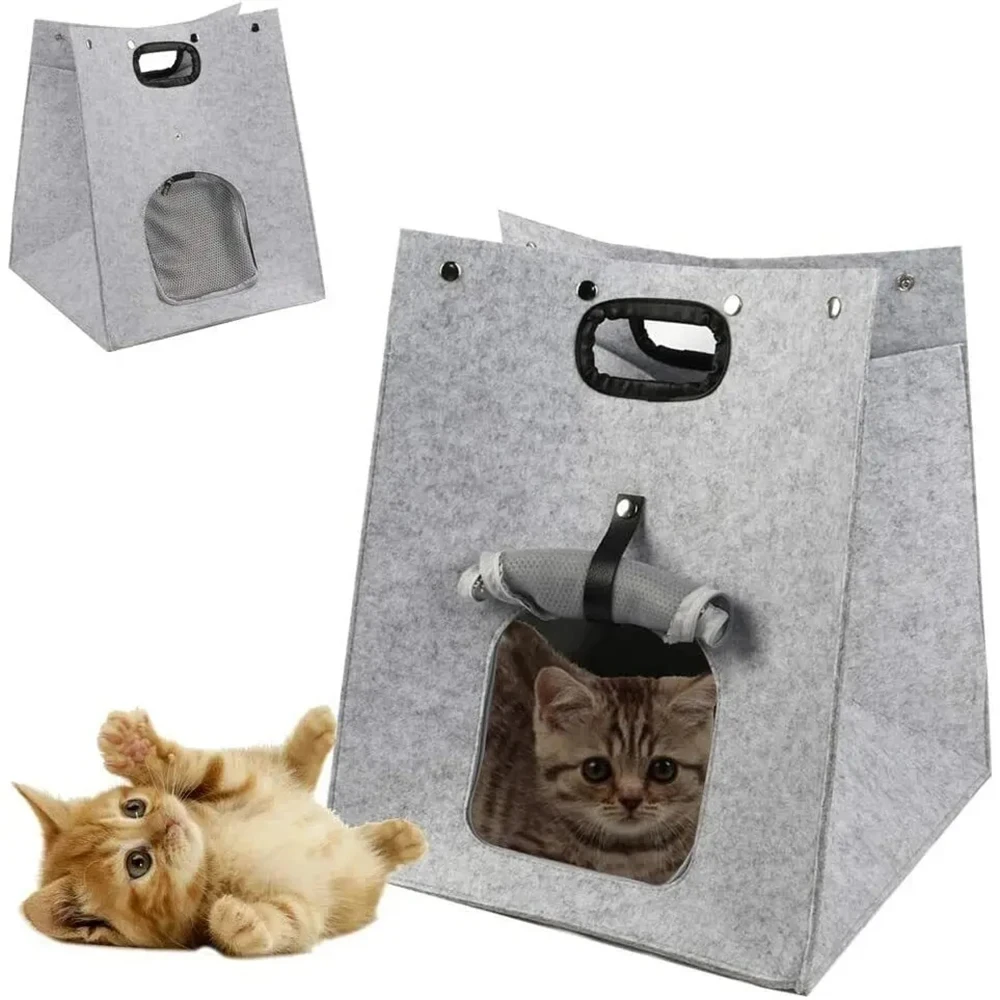 Portable Felt Kitten Condo – Stylish and Lightweight Cat Haven