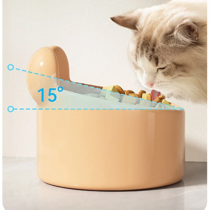 Cute Cat Ceramic Bowl – Stylish and Slanted Feeding Bowl for Cats