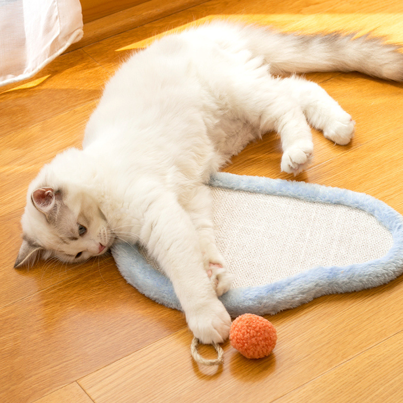 Cat Scratching Mat – Wall-Mounted Sisal Scratch Pad with Cute Cartoon Design