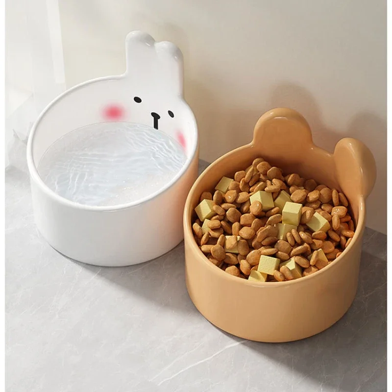 Cute Cat Ceramic Bowl – Stylish and Slanted Feeding Bowl for Cats