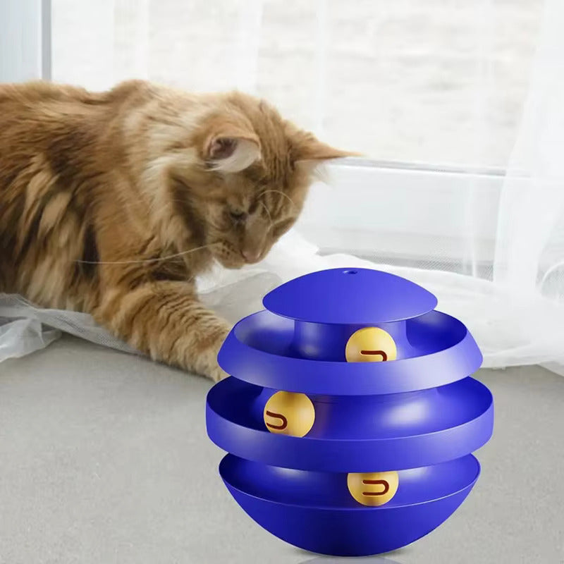 Cat Ball Track Tower for Energetic Cats – 3-Layer Interactive Toy