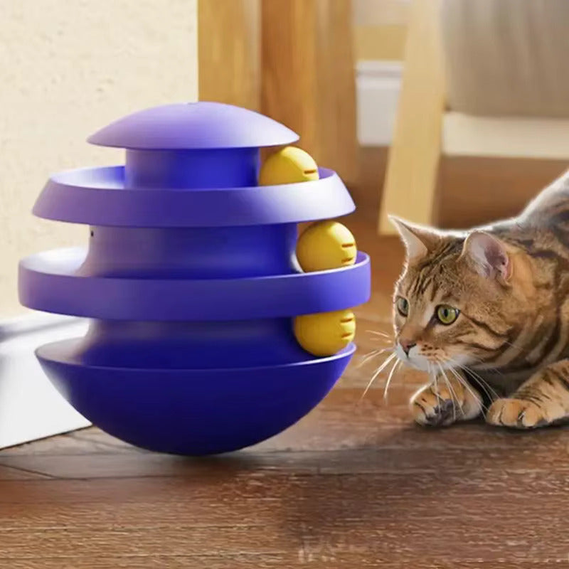 Cat Ball Track Tower for Energetic Cats – 3-Layer Interactive Toy