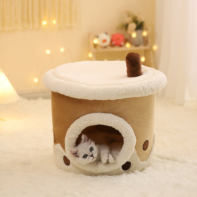 Cartoon Cat Cave Bed – Cozy and Playful Hideaway for Cats