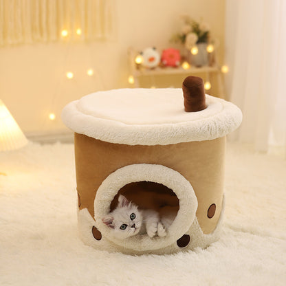 Cartoon Cat Cave Bed – Cozy and Playful Hideaway for Cats