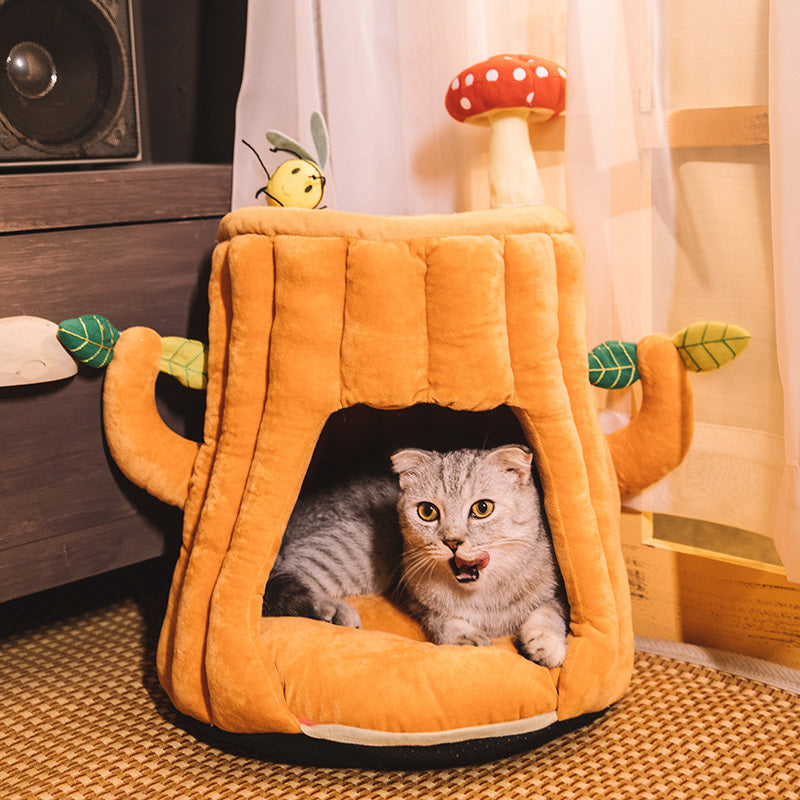 Tree Stump Cat Cage for Indoors