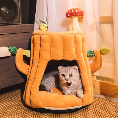 Tree Stump Cat Cage for Indoors